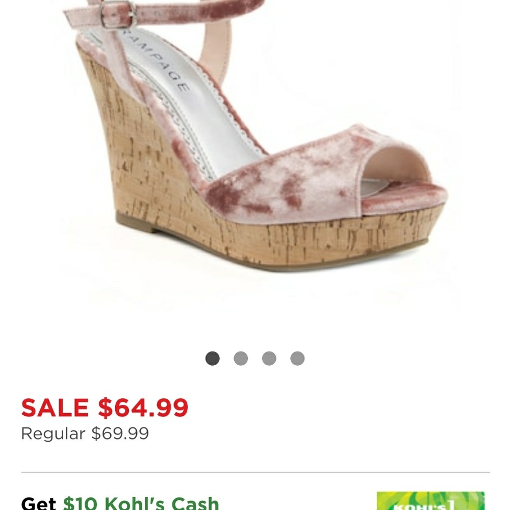 👠BLUSH VELVET WEDGE